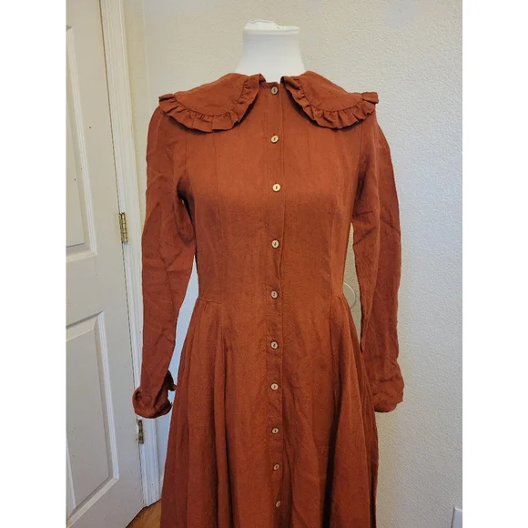 NWOT Son De Flor Size Xs Nicole Dress Linen Midi - Picture 8 of 16